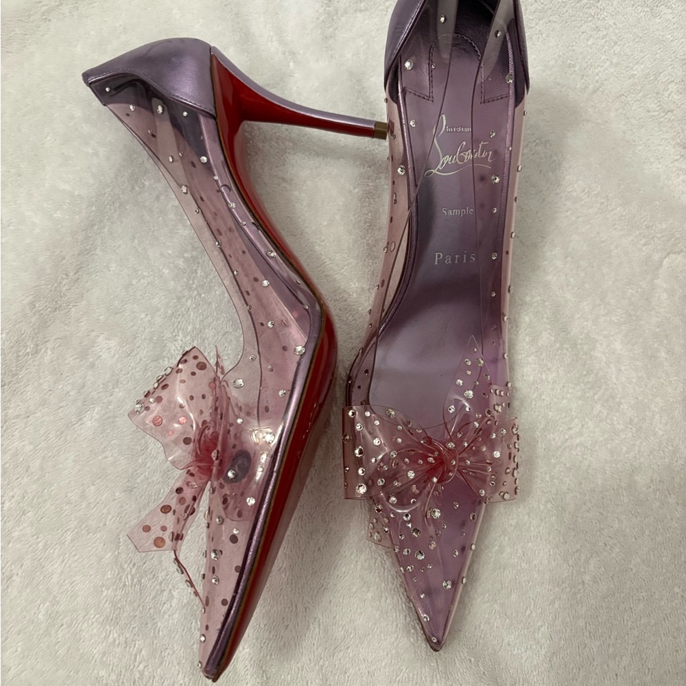 Christian Louboutin Lavender and Scarlet Heels